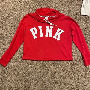Pink Victoria Secret Cropped Hoodie